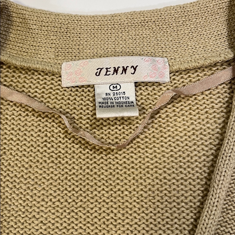Vintage - Y2K, Beige/Tan Open-Knit Women's Cardigan, M - Picture 5 of 8